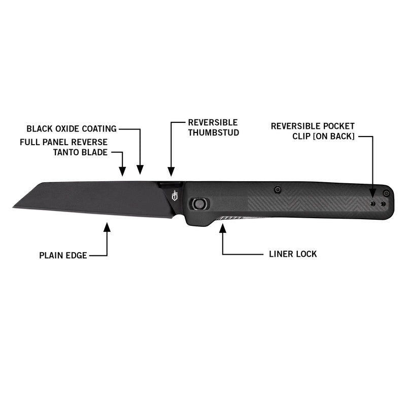 Gerber Pledge - Reverse Tanto - Fine edge - Omni Grey