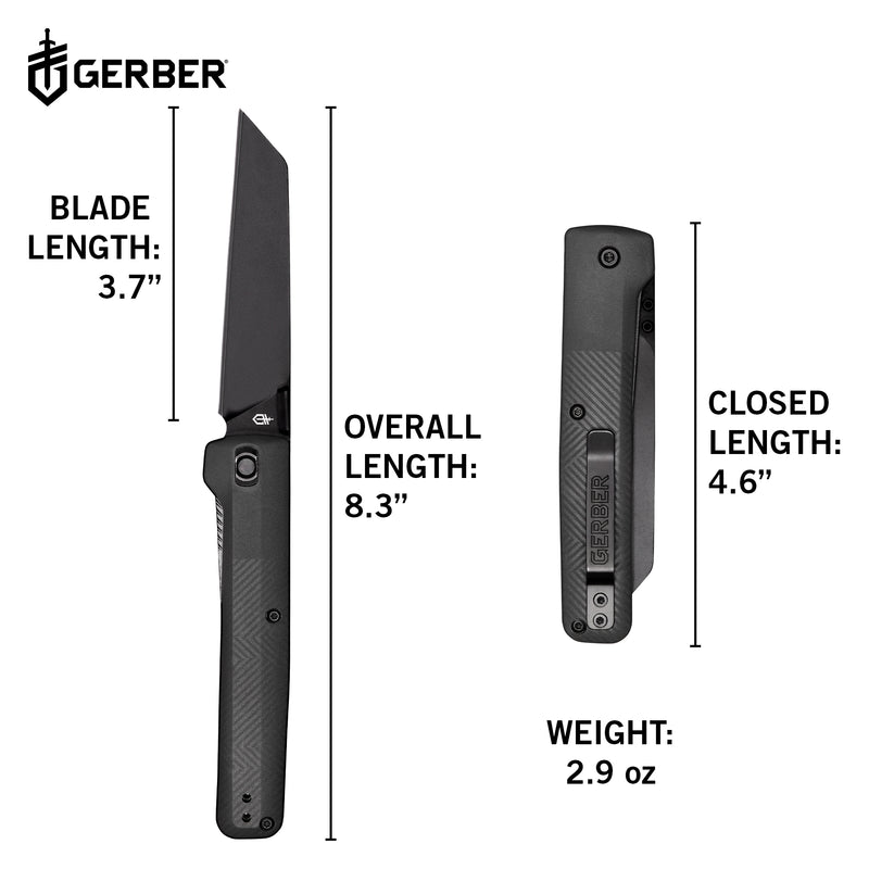 Gerber Pledge - Reverse Tanto - Fine edge - Omni Grey