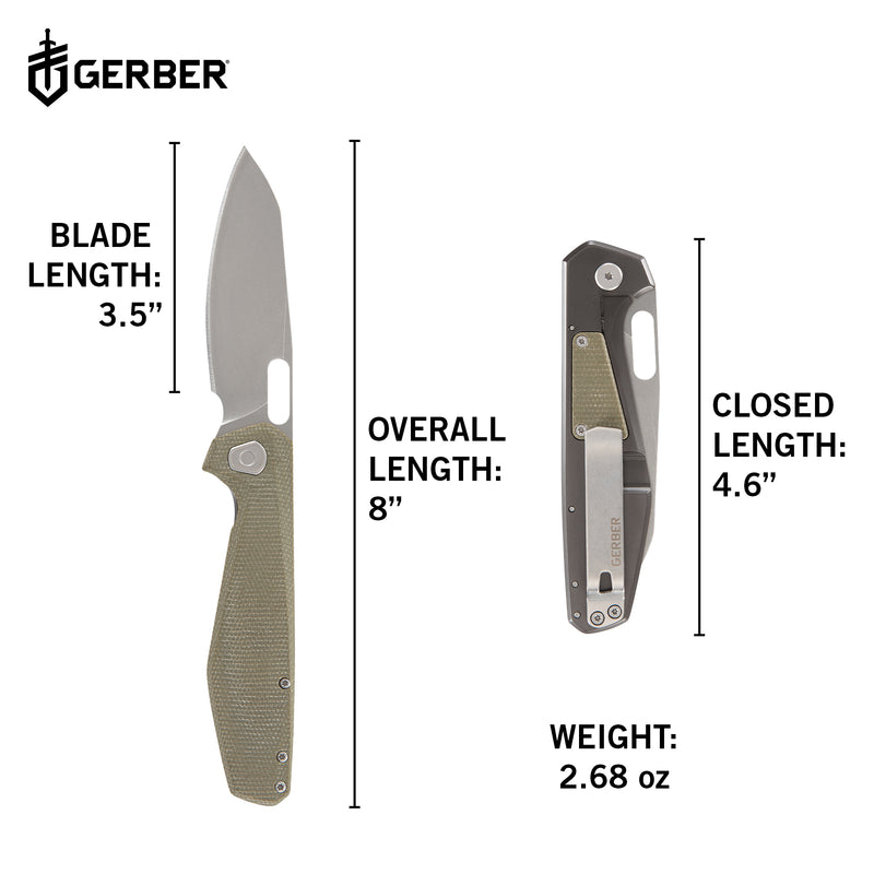 Gerber Slimsada - D2 - Micarta - Olive - Fine edge