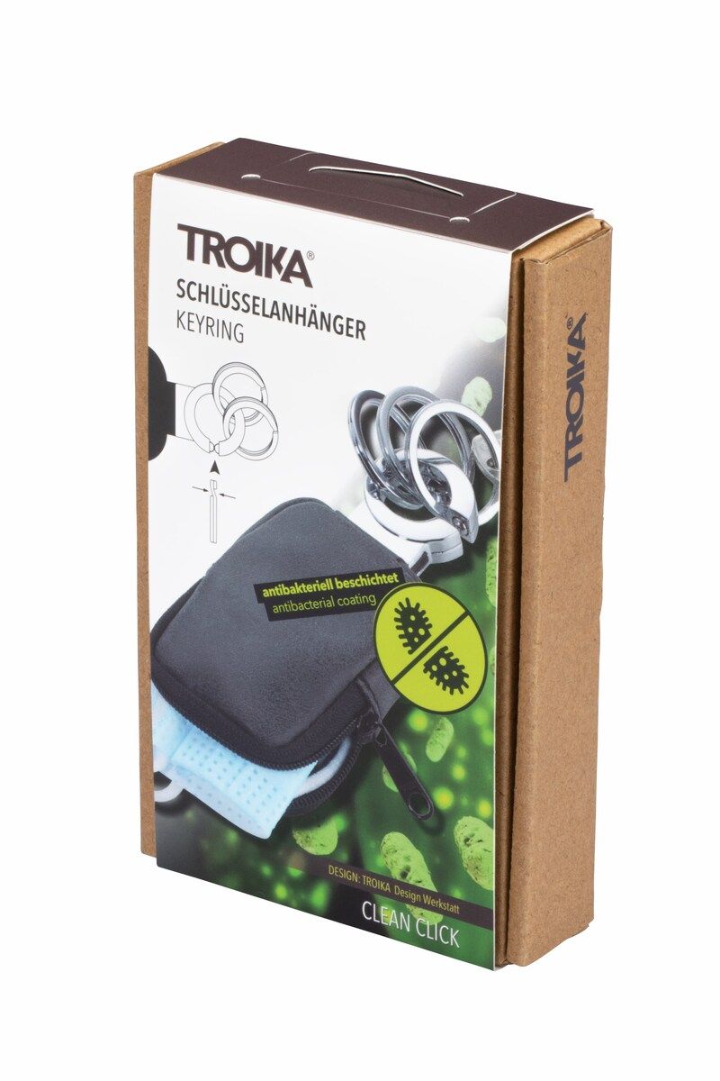 Troika Patent Multi-ring Keyring Black Chrome Finish
